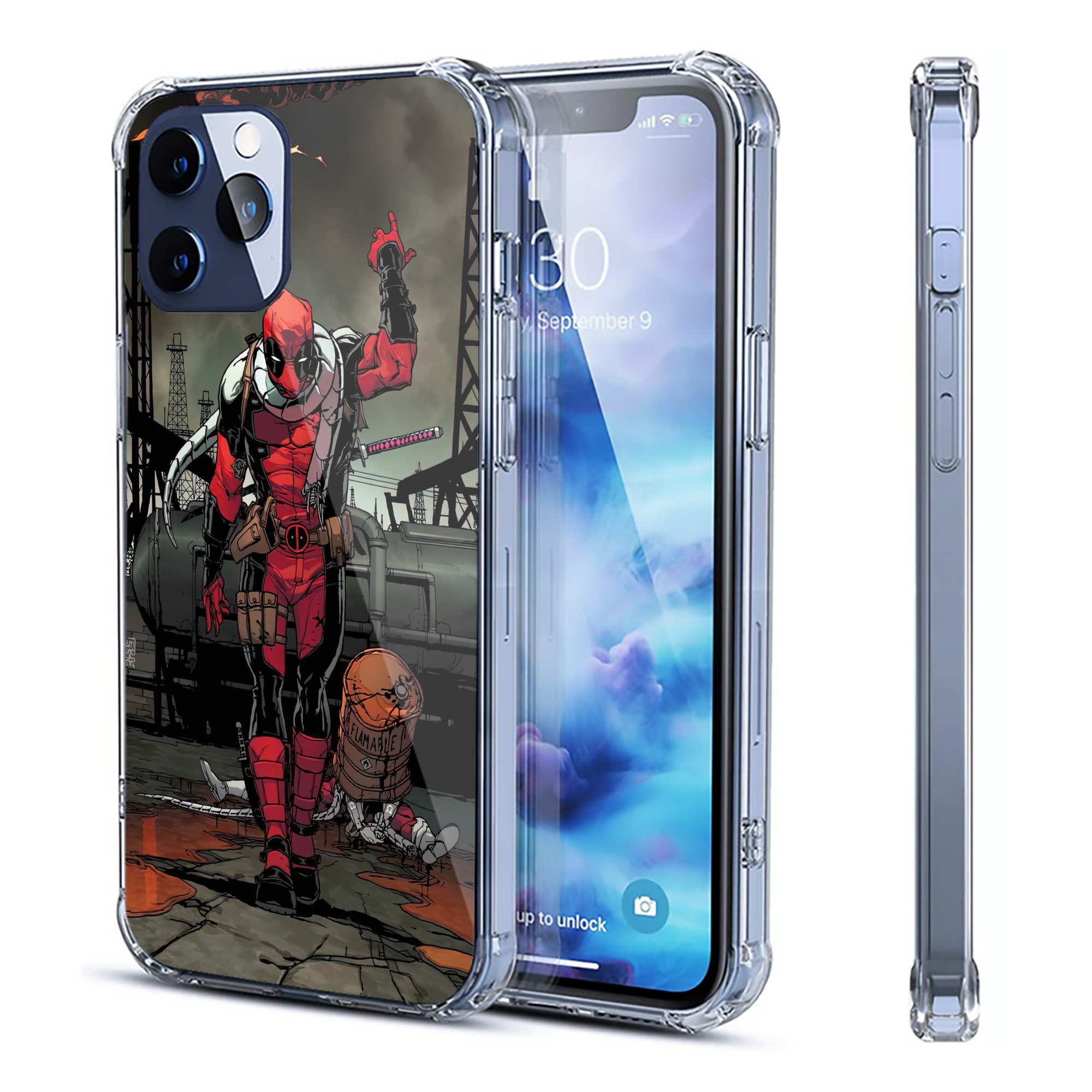 （画像用） Deadpool デッドプール 【iPhone 12シリーズ対応】透明スマホケース（クリアソフトケース）